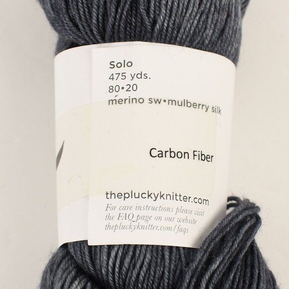 PLUCKY KNITTER Solo Fingering Yarn 475 Yard SW Merino Mulberry Silk Carbon Fiber - Picture 2 of 2